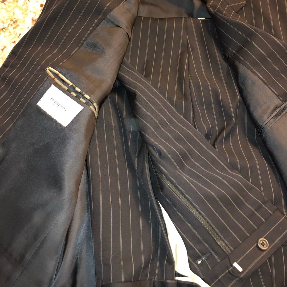 Burberry Black Pinstripe Suit